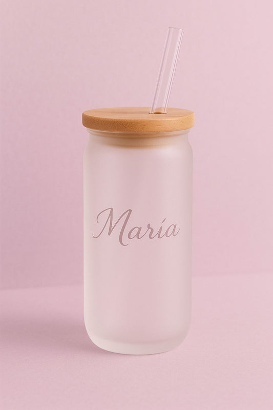Frosted Glass Jar