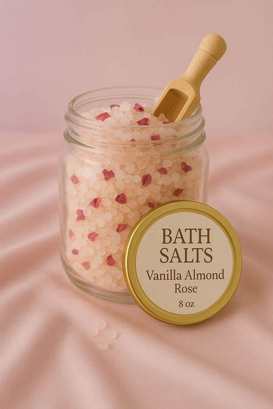 Bath Salt Vanilla-Almond with roses
