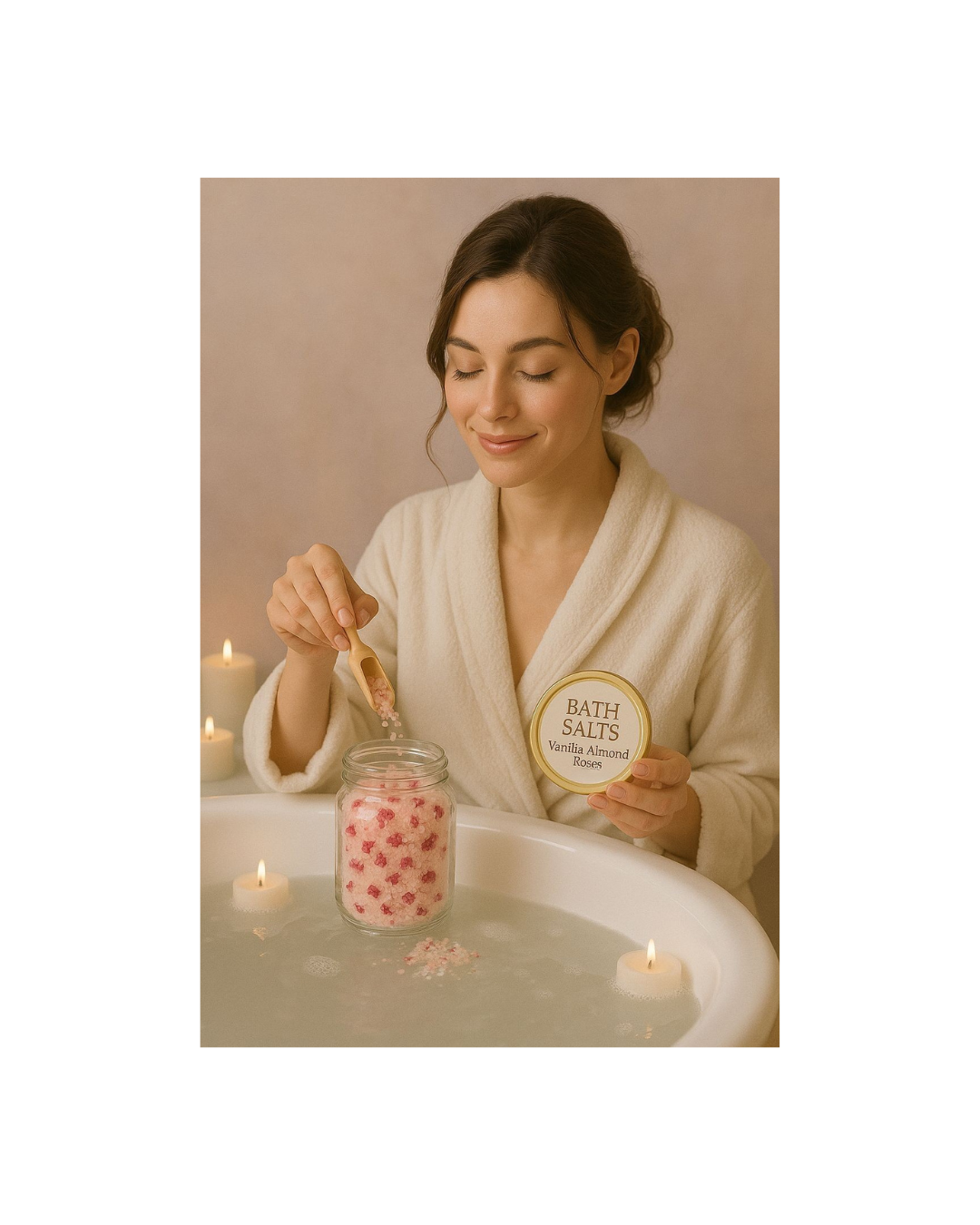 Bath Salt Vanilla-Almond with roses