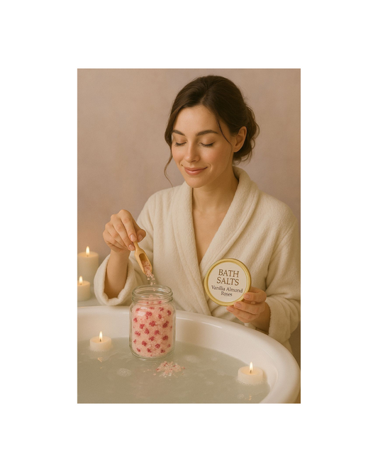 Bath Salt Vanilla-Almond with roses